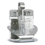 Menage | 3-delig | RVS/Glas | 120(h)mm EMGA, Verzenden