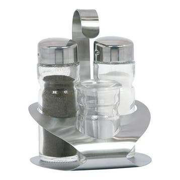 Menage | 3-delig | RVS/Glas | 120(h)mm EMGA, Verzenden, Nieuw in verpakking