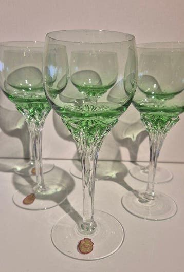 Verre à vin (6) - Cristal - 6 verres à vin bohèmes