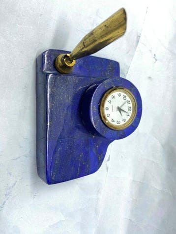 lapis lazuli pennenhouder en bureauklok- 560 g - (1)