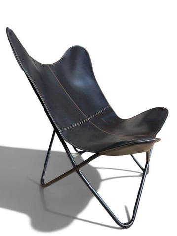 Fauteuil - Vlinderstoel - Metaal, Skai Leather -, Nieuw