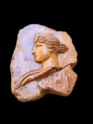 sculptuur, Bassorilievo Frammento Diana - 20 cm - Gegoten