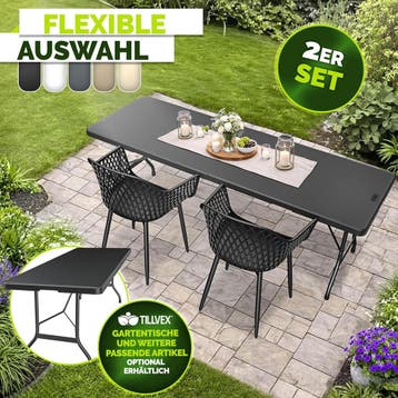 Tuinstoelen - Weerbestendig - Met armleuning - Set van 2 - Z, Verzenden, Nieuw