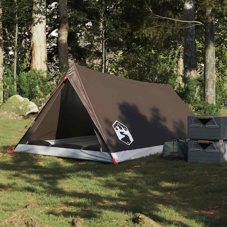 vidaXL Tent 2-persoons waterdicht bruin, Caravans en Kamperen, Tenten, Nieuw, Verzenden