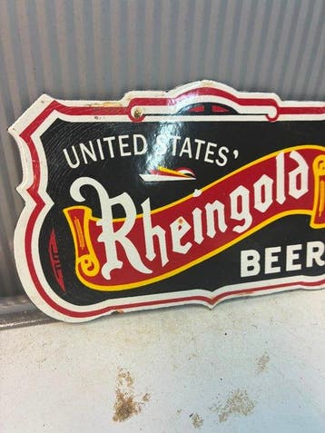 Rheingold Beer – États-Unis – enseigne publicitaire émaillée