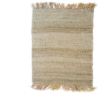 Hbazar Bizar Raffia Fringed Tapijt - Naturel - 180x240 -, Huis en Inrichting, Verzenden, Nieuw, Bruin