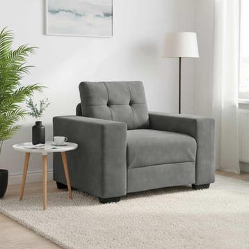 vidaXL Fauteuil 100x78x80 cm fluweel donkergrijs, Verzenden, Nieuw