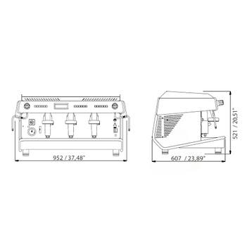 Espressomachine | VALLELUNGA V2 | RVS | Automatisch | 3, Verzenden, Nieuw in verpakking