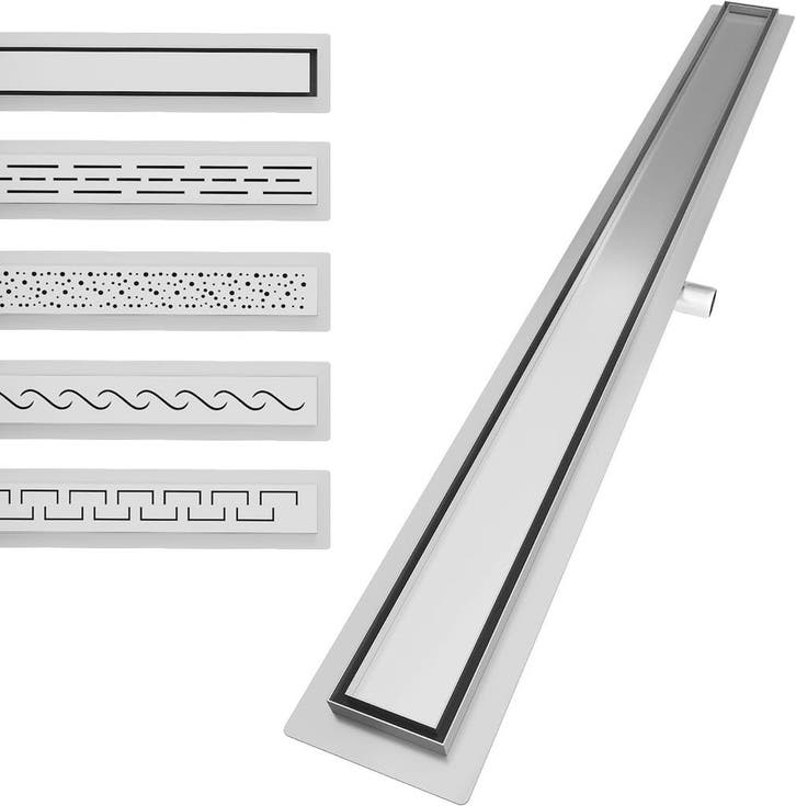 Aquamarin® Douchegoot - 110 cm - RVS - Sifon, Doe-het-zelf en Bouw, Sanitair, Nieuw, Verzenden