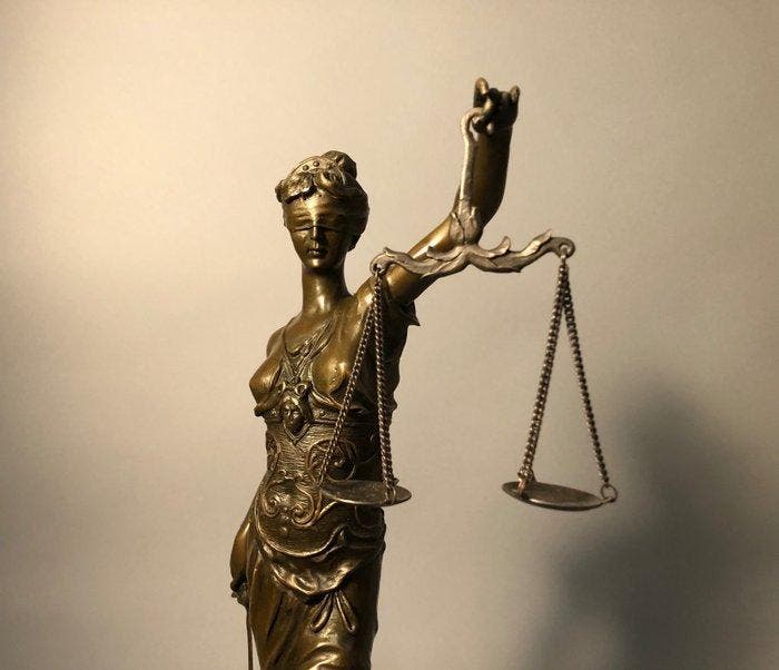 sculptuur, Groter beeld Vrouwe Justitia - 40 cm - Brons, Antiquités & Art, Art | Objets design