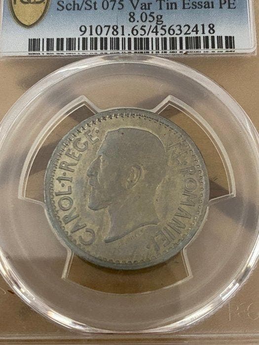 Roemenië. Carol I. 2 Lei 1914 / Sch/St 075 Var Sn Essai PE, Postzegels en Munten, Munten | Europa | Niet-Euromunten