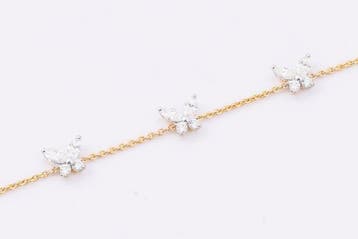 Gourmette - 18 carats Or jaune, Platine rhodié - 1.18ct. tw.