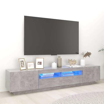 vidaXL Tv-meubel met LED-verlichting 200x35x40 cm betongrijs, Verzenden