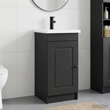 vidaXL Badkamer Vanity met Wastafel Zwart 42 x 40 x 84,5 cm, Verzenden, Nieuw