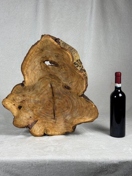 Decoratief dienblad - Sculpturele kom uit massief hout -, Antiquités & Art, Curiosités & Brocante