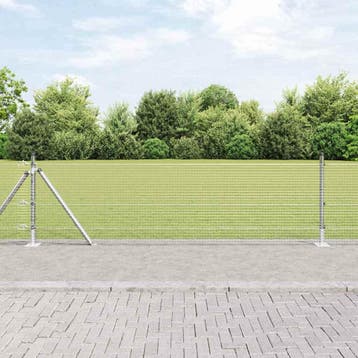 vidaXL gelast draadhek met betonnen voetstuk 25 x 0,6 m, Verzenden, Nieuw