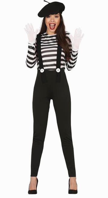 Mime Kostuum Dames, Verzenden, Nieuw