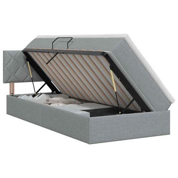 vidaXL Opbergbed met matras Lichtgrijs 90 x 200 cm Bewerkt, Verzenden