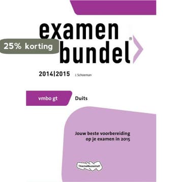Duits / 2014/2015 vmbo gt / Examenbundel 9789006080513, Boeken, Verzenden, Gelezen, J. Schoeman