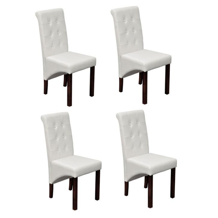 vidaXL Eetkamerstoelen 4 st kunstleer wit, Huis en Inrichting, Stoelen, Nieuw, Verzenden