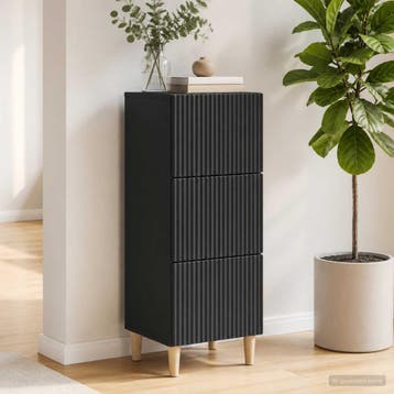 vidaXL Ladekast Zwart 33 x 34,5 x 90 cm Bewerkt hout, Huis en Inrichting, Verzenden, Nieuw