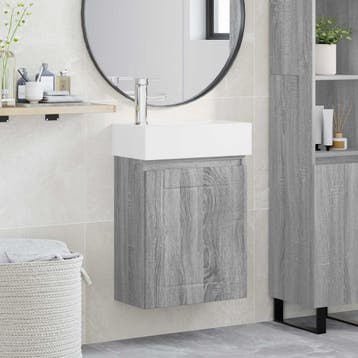 vidaXL Badkamermeubel met kraan Grijs Sonoma 45,5 x 25,5 x, Verzenden, Nieuw