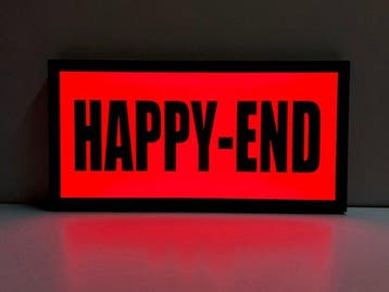 Lichtbord - Amsterdamse Rosse Buurt Happy-End verlicht bord