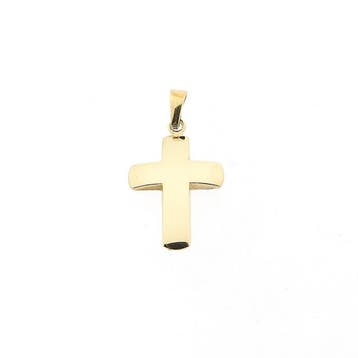Gouden hanger van een kruis (Hanger of bedel), Handtassen en Accessoires, Bedels, Ophalen of Verzenden, Gebruikt, Goud, Overige merken