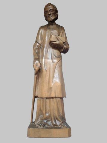 Snijwerk, Holzfigur - Hl. Josef mit Hobel und Säge - 51 cm -