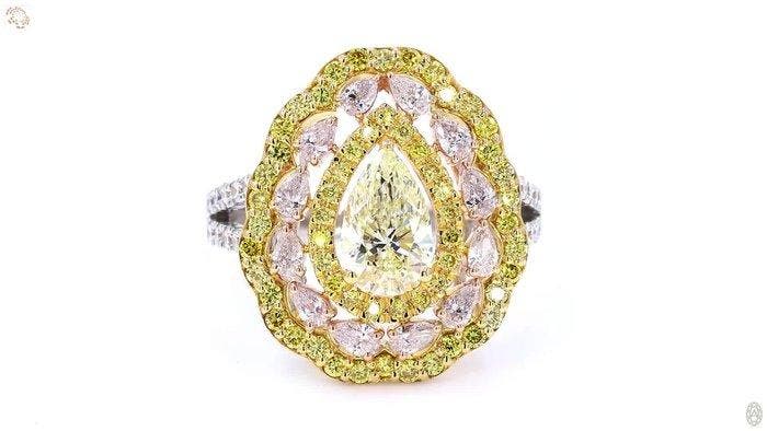 Zonder minimumprijs - Ring - 18 karaat Geel goud, Witgoud -, Bijoux, Sacs & Beauté, Bagues
