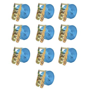 vidaXL Spanbanden 2 ton 6mx38mm blauw 10 st, Verzenden
