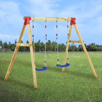 vidaXL Schommelset 230x130x166 cm grenenhout, Kinderen en Baby's, Speelgoed | Buiten | Speeltoestellen, Verzenden, Nieuw