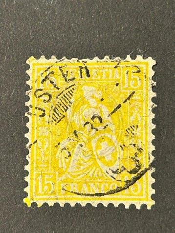 Zwitserland 1881/1881 - Zwitserland 15 Rp Zittende Helvetia, Gestempeld