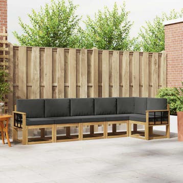 vidaXL Buiten bank set 6 st Wit en antracietkleurig, Verzenden, Nieuw