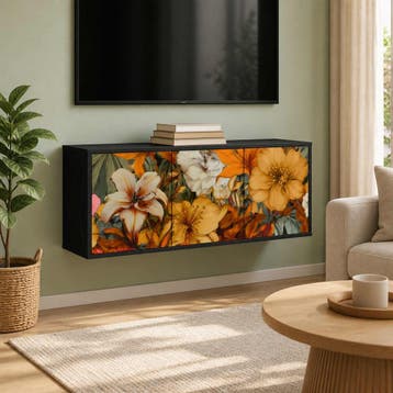 vidaXL Wand gemonteerd TV Kast GENNEP 102 x 33 x 40 cm Zwart, Verzenden