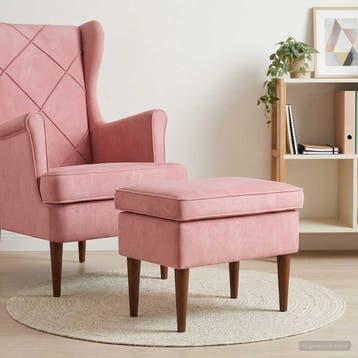 vidaXL Voetenbank Roze 55 x 35 x 41 cm Fluweel, Huis en Inrichting, Stoelen, Verzenden, Nieuw