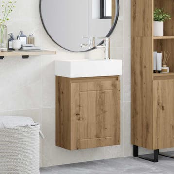 vidaXL Badkamermeubel met kraan Artisanaal eiken 45,5 x 25,5, Verzenden, Nieuw