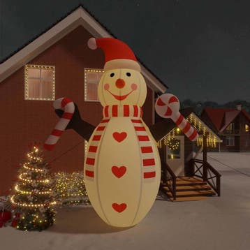 vidaXL Sneeuwpop opblaasbaar met LEDs 630 cm, Verzenden
