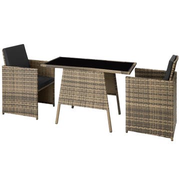 tectake Wicker zitgroep Lausanne 2+1 - natuur, Tuin en Terras, Tuinsets en Loungesets, Verzenden, Nieuw