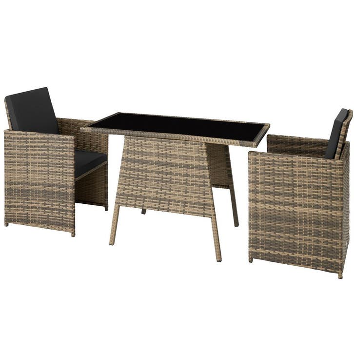 tectake Wicker zitgroep Lausanne 2+1 - natuur, Jardin & Terrasse, Ensembles de jardin, Envoi