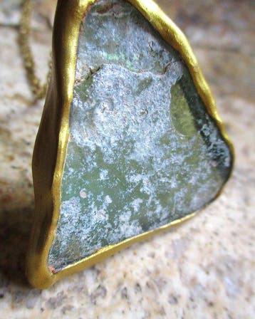 Oud-Romeins Glas Iriserende Grote Hanger - 55 mm (Zonder