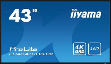 Iiyama LH4341UHS-B2 Zwart - 43 4K monitor Doosschade, Computers en Software, Monitoren, Iiyama, IPS, Ophalen of Verzenden, 42,5"