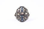 Bague - 14 carats Or blanc - Diamant / Saphir