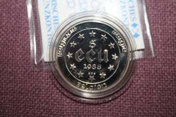 België. 5 Ecu 1988 (Zonder minimumprijs), Postzegels en Munten