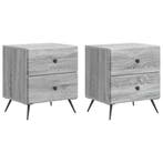 vidaXL Nachtkastje 2 pcs Grijs sonoma 43 x 34,5 x 47,5 cm, Huis en Inrichting, Slaapkamer | Nachtkastjes, Verzenden, Nieuw