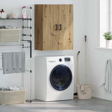 vidaXL Wandkast Artisan Eiken 69,5 x 34 x 90 cm Bewerkt hout, Verzenden, Nieuw