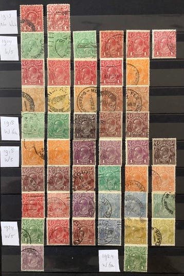 Australië 1913/1945 - Verzameling vroeg Australië met, Gestempeld