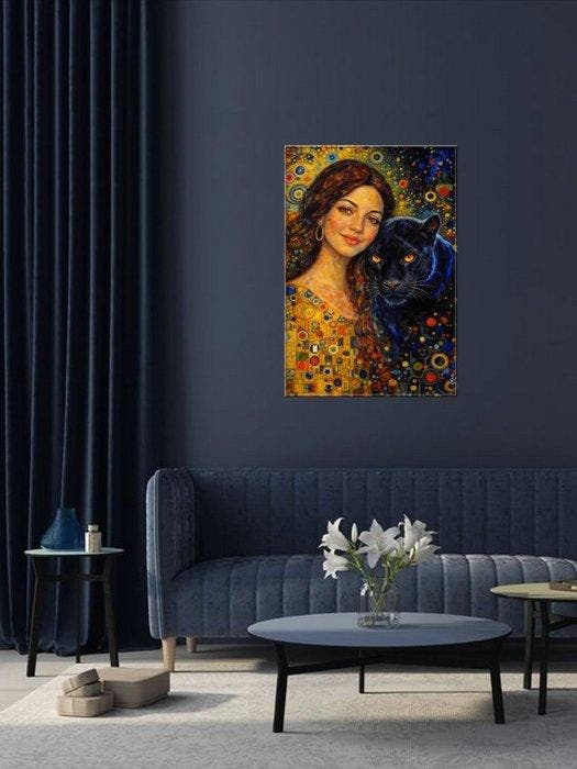 Lea Roche - LILY PANTERA, Antiek en Kunst, Kunst | Schilderijen | Modern