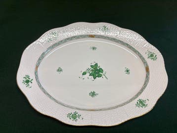 Herend - Dienblad - appony groen - Porselein, Antiek en Kunst