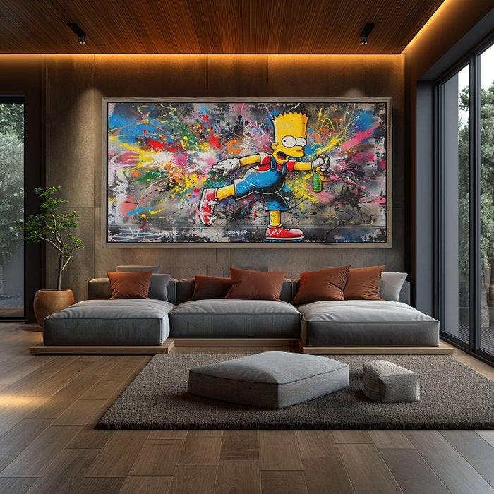 Dine Chanima (XX) - Bart Simpson Spray Art, Antiek en Kunst, Kunst | Designobjecten